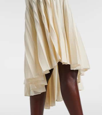 Abito midi asimmetrico in crêpe a righe | Alaïa