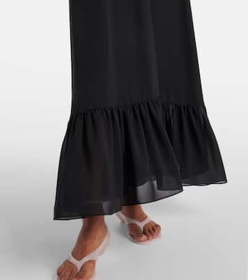 Lace-trimmed silk chiffon midi dress | Chloé