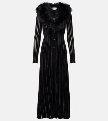 Maxikleid mit Shearling | Blumarine