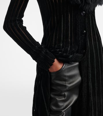 Maxikleid mit Shearling | Blumarine