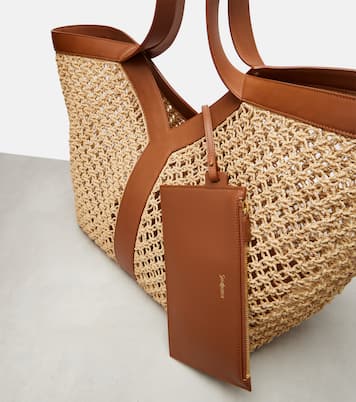 Cabas Y en raphia et cuir | Saint Laurent
