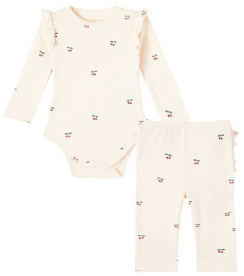 Baby Sui ruffled cotton playsuit and pants set | Konges Sløjd