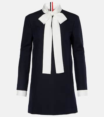 Vestido corto de lana virgen con seda | Thom Browne