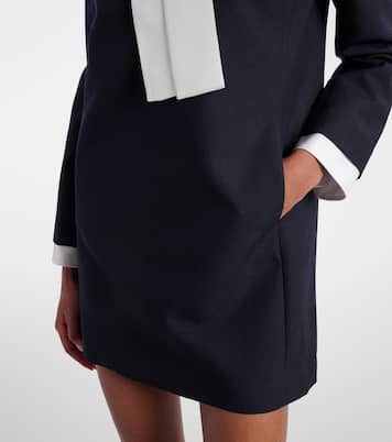 Vestido corto de lana virgen con seda | Thom Browne