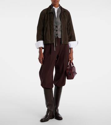 Belted checked virgin wool vest | Brunello Cucinelli