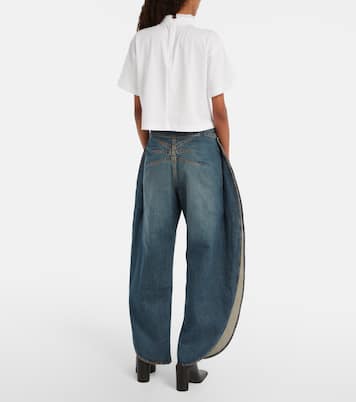 Cropped cotton jersey turtleneck top | Alaïa