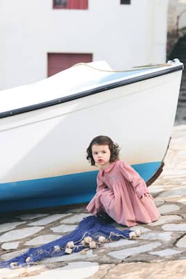 Baby Kleid aus Baumwoll-Cord mit Häkelstrick | Tartine et Chocolat