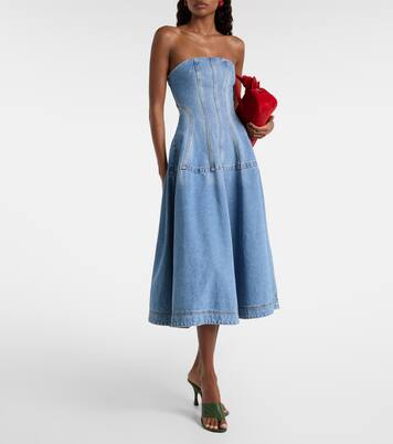 Vestido midi flared en denim | Magda Butrym