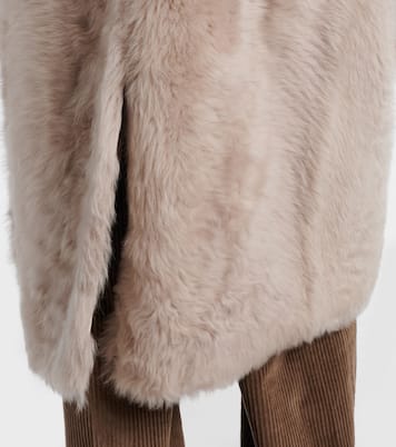 Double-breasted shearling coat | Brunello Cucinelli