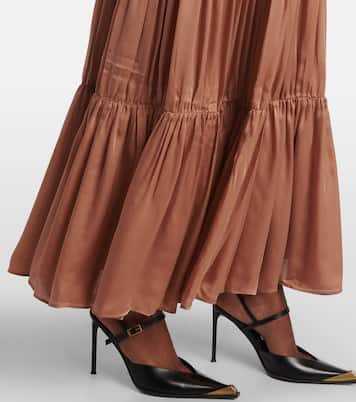 Gaelle tiered silk satin maxi skirt | Ulla Johnson