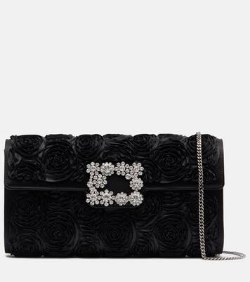 Embellished embellished satin clutch | Roger Vivier