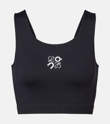 x On ribbed-knit sports bra | Loewe