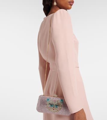 Clutch Carry Secrets Cat Mini mit Kristallen | Valentino Garavani