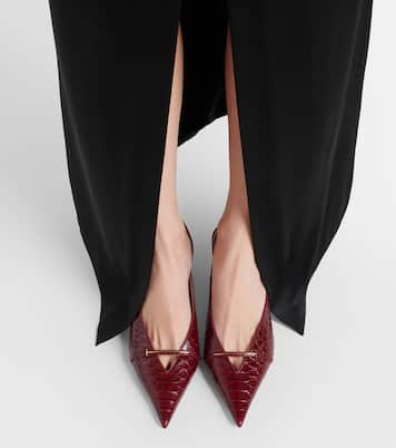 Croc-effect leather slingback pumps | Tom Ford