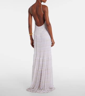 Halterneck open-back lamé gown | Missoni