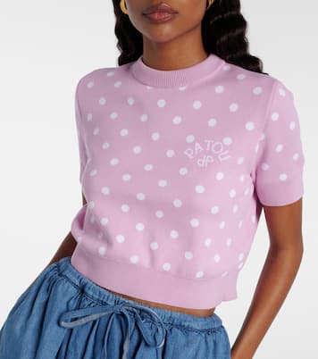 Polka-dot cotton-blend sweater | Patou