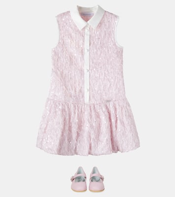 Fringed sequined shirt dress | Monnalisa