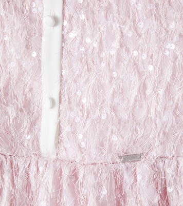 Fringed sequined shirt dress | Monnalisa