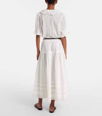 Sebastiane cotton poplin maxi skirt | Dôen