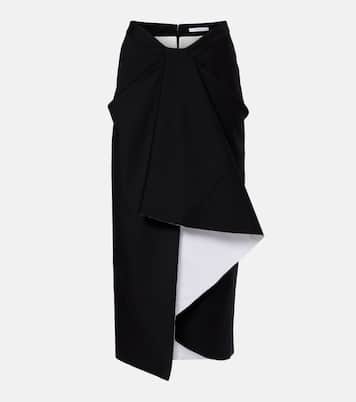 Draped wool and mohair midi skirt | Givenchy