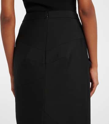 Draped wool and mohair midi skirt | Givenchy