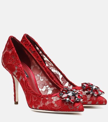 Salones Bellucci de encaje adornados | Dolce&Gabbana