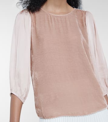 Elise velvet and silk blouse | Velvet