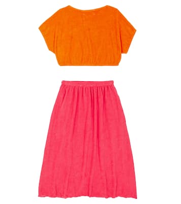 Cotton-blend terry top and skirt set | The Animals Observatory
