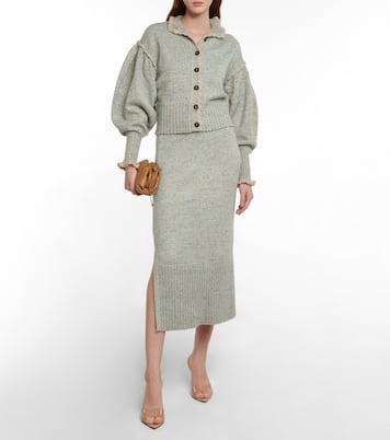 Falda midi Kaiya de punto de tiro alto | Ulla Johnson