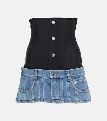 Corset denim miniskirt | Mugler