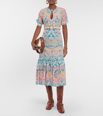 Abito midi in seta con stampa | Etro