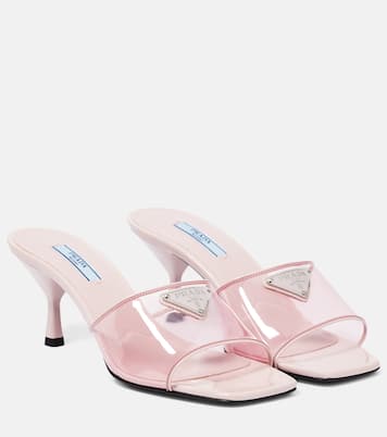 Leather-trimmed PVC mules | Prada