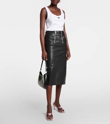 Leather-trimmed PVC mules | Prada