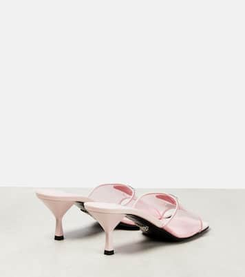 Leather-trimmed PVC mules | Prada