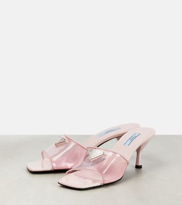 Leather-trimmed PVC mules | Prada