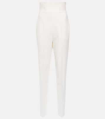 Bridal slim wool-blend pants | Nensi Dojaka