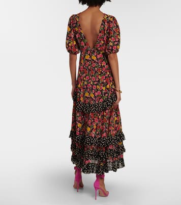Vestido midi Shireen de seda floral | Rixo