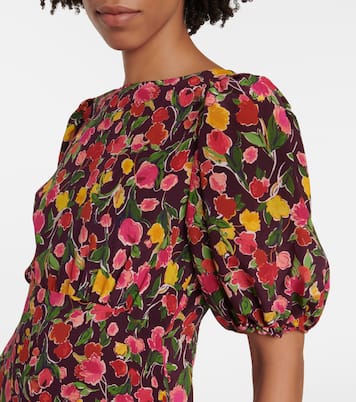 Vestido midi Shireen de seda floral | Rixo