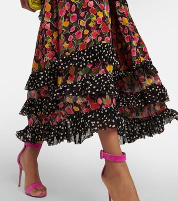 Vestido midi Shireen de seda floral | Rixo