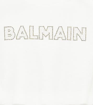 Abito in jersey di cotone con logo | Balmain Kids