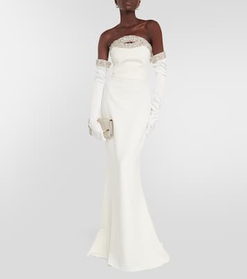 Bridal Verzierte Robe aus Crêpe | Safiyaa