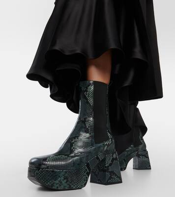 Snake-printed leather Chelsea boots | Dorothee Schumacher