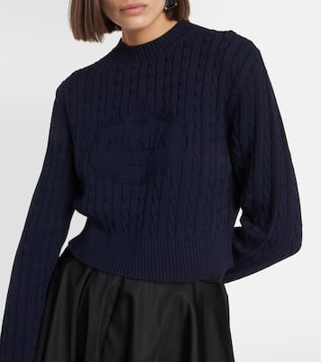 Jersey de punto trenzado en algodón | Prada