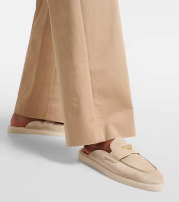 Slippers de ante con logo | Prada
