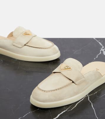 Slippers de ante con logo | Prada