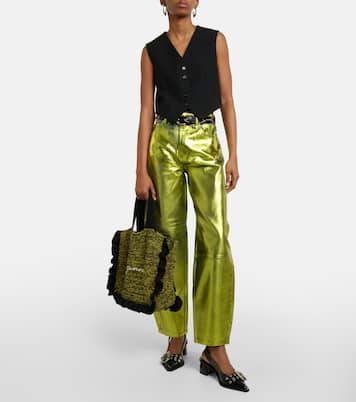 Faux leather slingback pumps | Ganni