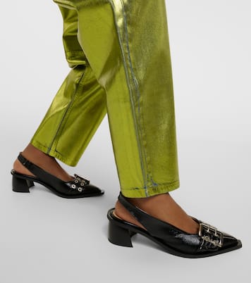 Faux leather slingback pumps | Ganni