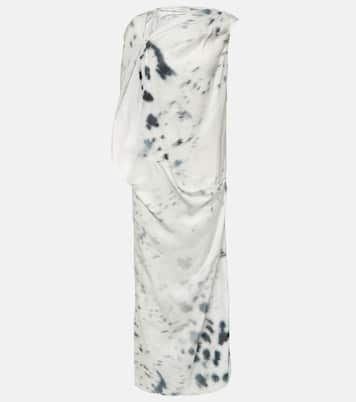 Abito midi in raso con stampa | Jacques Wei