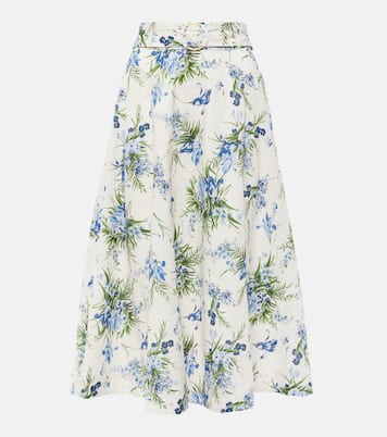 Falda midi Arwen de algodón floral | Veronica Beard