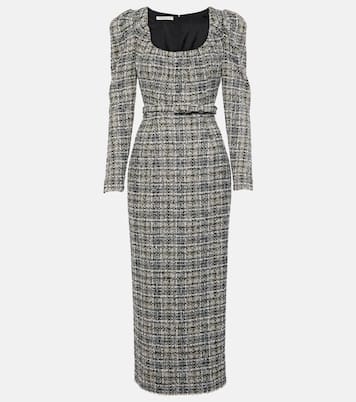 Belted Lurex® tweed midi dress | Alessandra Rich